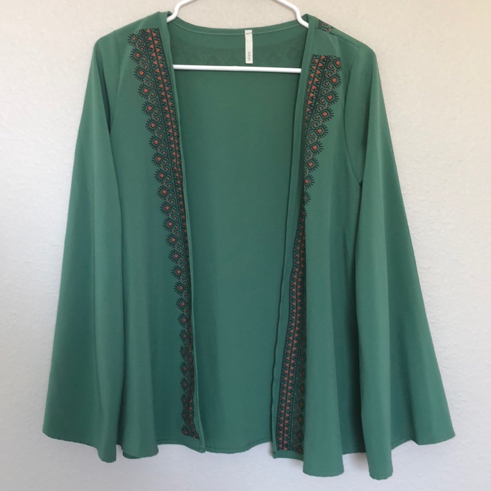 Sage kimono cover up